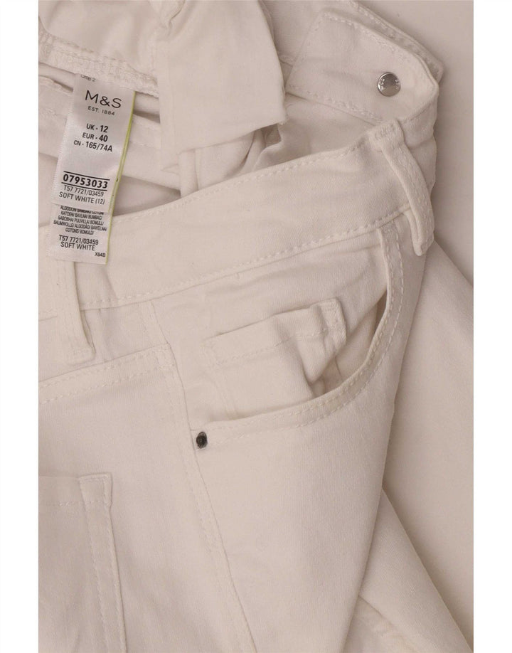 Marks & Spencer Jean court pour femme UK 12 Medium W28 L23 Coton blanc