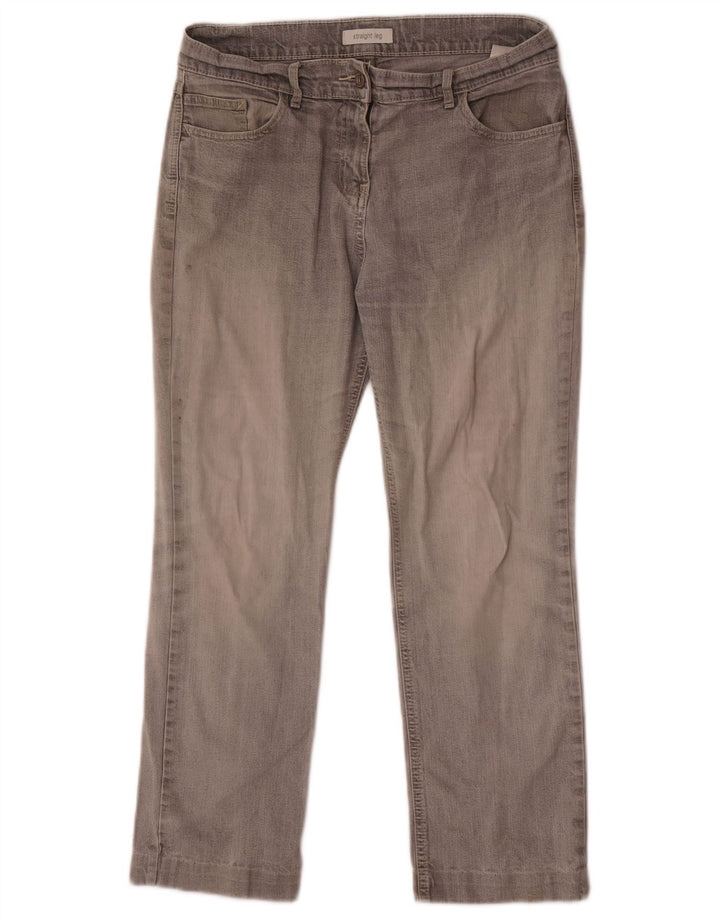Marks & Spencer Jean droit pour femme UK 12 Medium W30 L26 Gris Coton