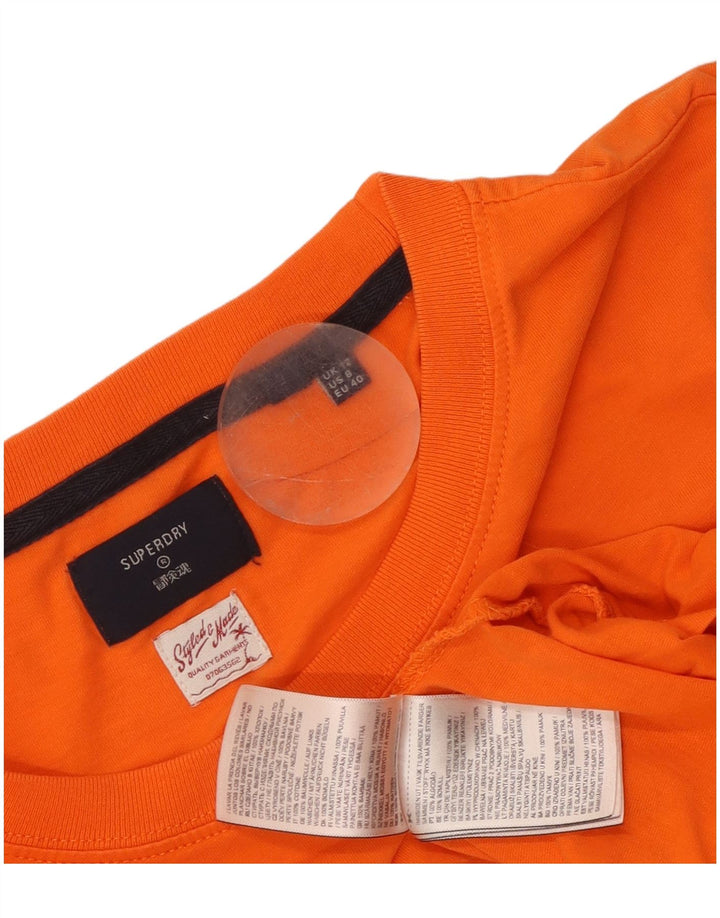 Superdry Haut graphique à manches longues pour femme UK 12 Orange moyen Coton