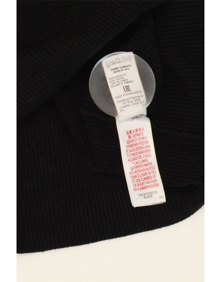 Marks & Spencer Pull court à col roulé pour femme UK 12 Medium Noir