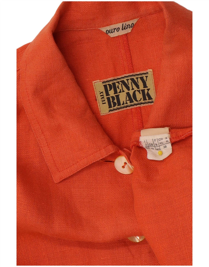 Penny Black Veste Blazer 5 Boutons Femme UK 12 Lin Orange Moyen