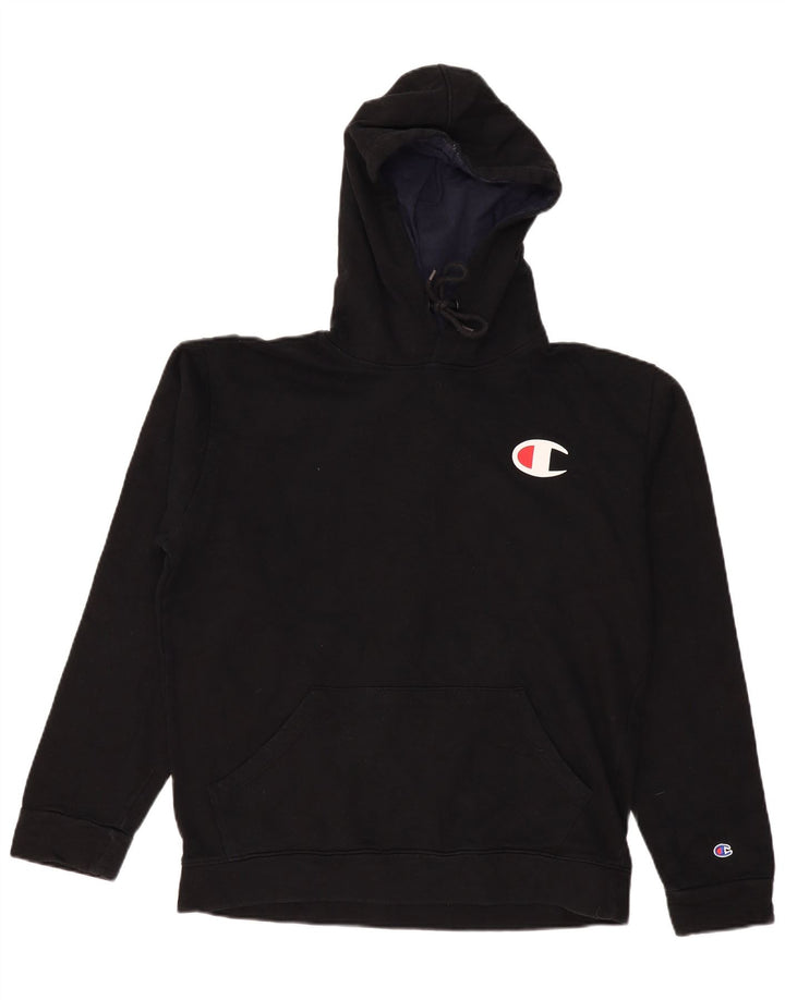 CHAMPION Pull à capuche graphique pour hommes, grand coton noir