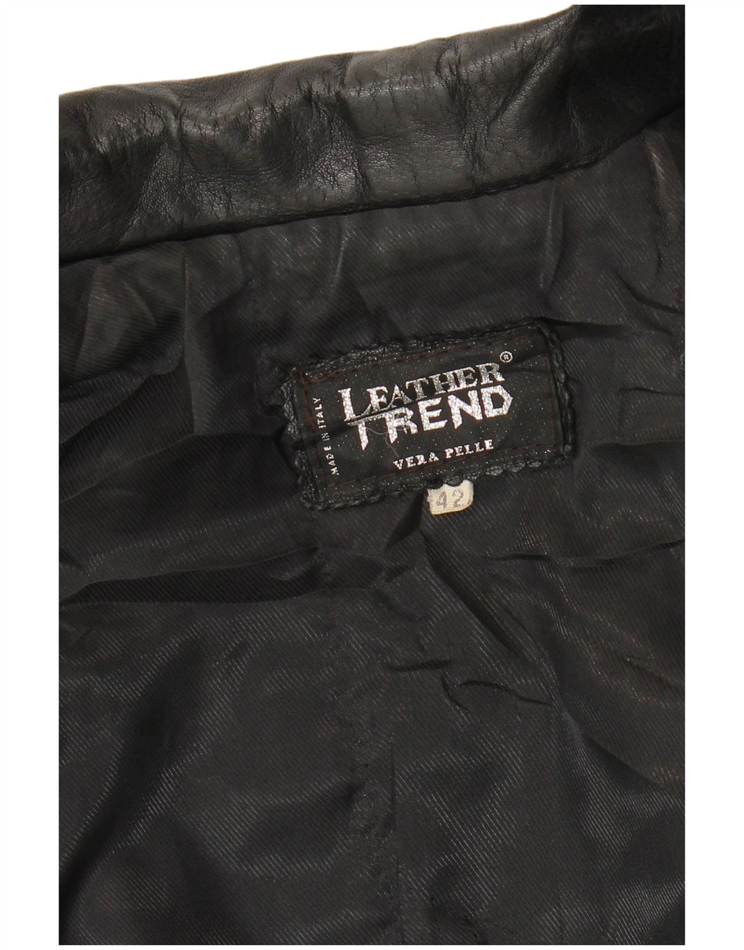 Veste en cuir femme VINTAGE IT 42 cuir noir moyen