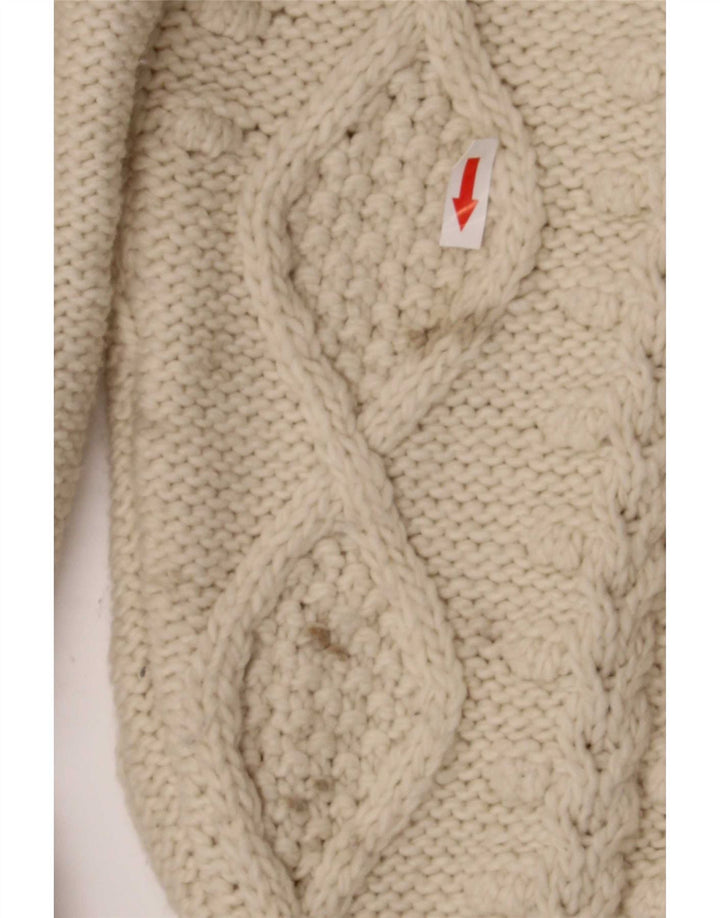 Zara Pull surdimensionné à col roulé pour femme UK 16 Large Beige
