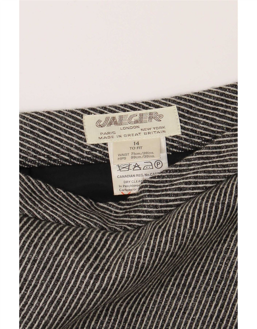 Jaeger Jupe crayon femme UK 14 Medium W28 Laine rayée grise