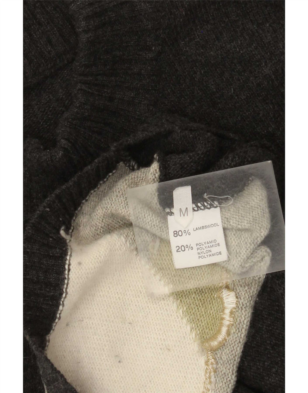 VINTAGE Pull graphique à col roulé pour homme Gris moyen Colourblock