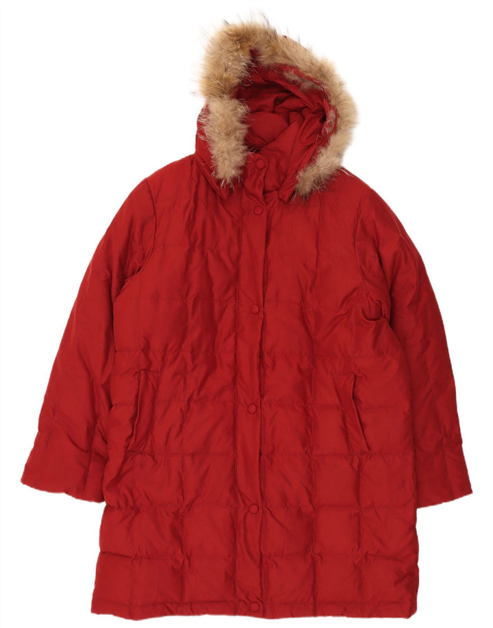 BRUGI Manteau matelassé à capuche surdimensionné pour femme IT 50 XL Rouge Polyester