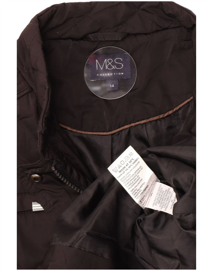 Marks & Spencer Veste matelassée pour femme UK 14 Large Noir Polyester