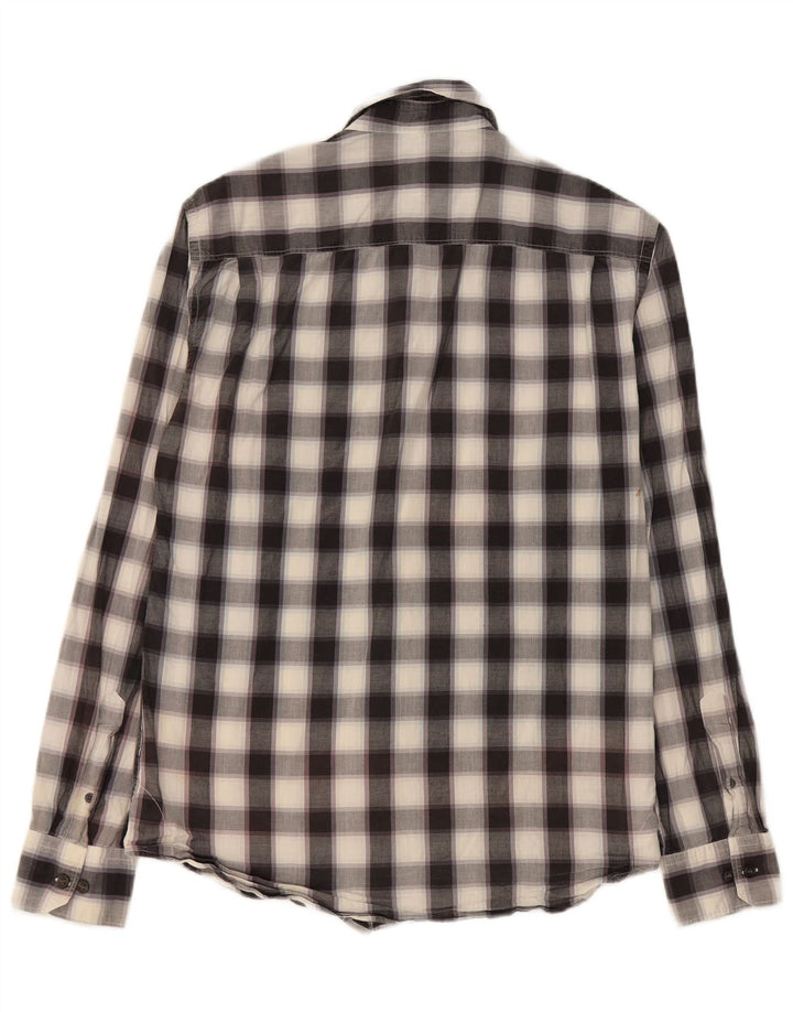 French Connection Chemise Homme Petit Carreau Noir Coton
