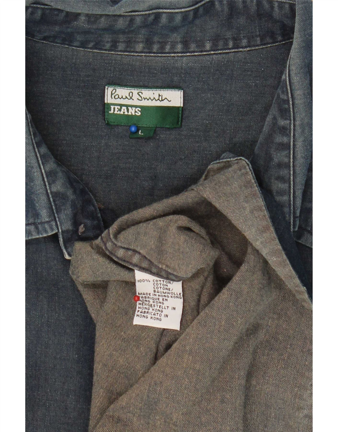 Paul Smith Chemise en jean à manches courtes pour homme en coton bleu marine Large