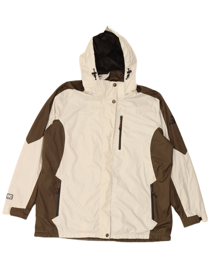 IGUANA Veste coupe-vent à capuche pour femme EU 46 XL Blanc Colorblock