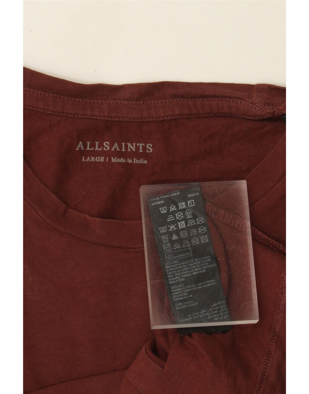 All Saints T-Shirt Homme Haut Large Marron Coton