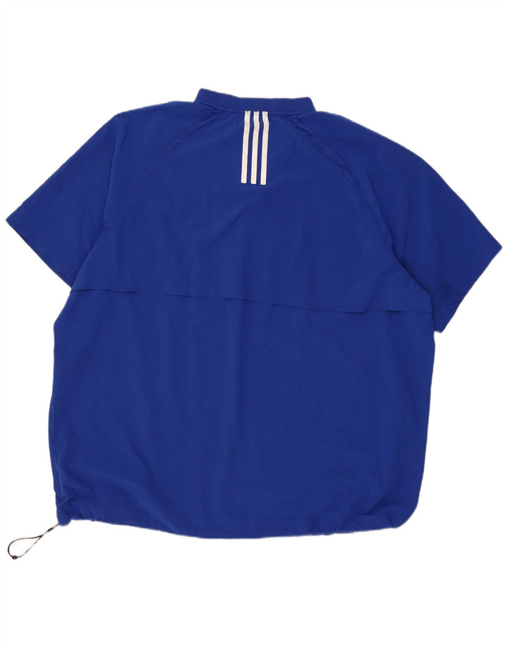 Adidas Hommes Manches Courtes Pull Survêtement Top 3XL Bleu Polyester