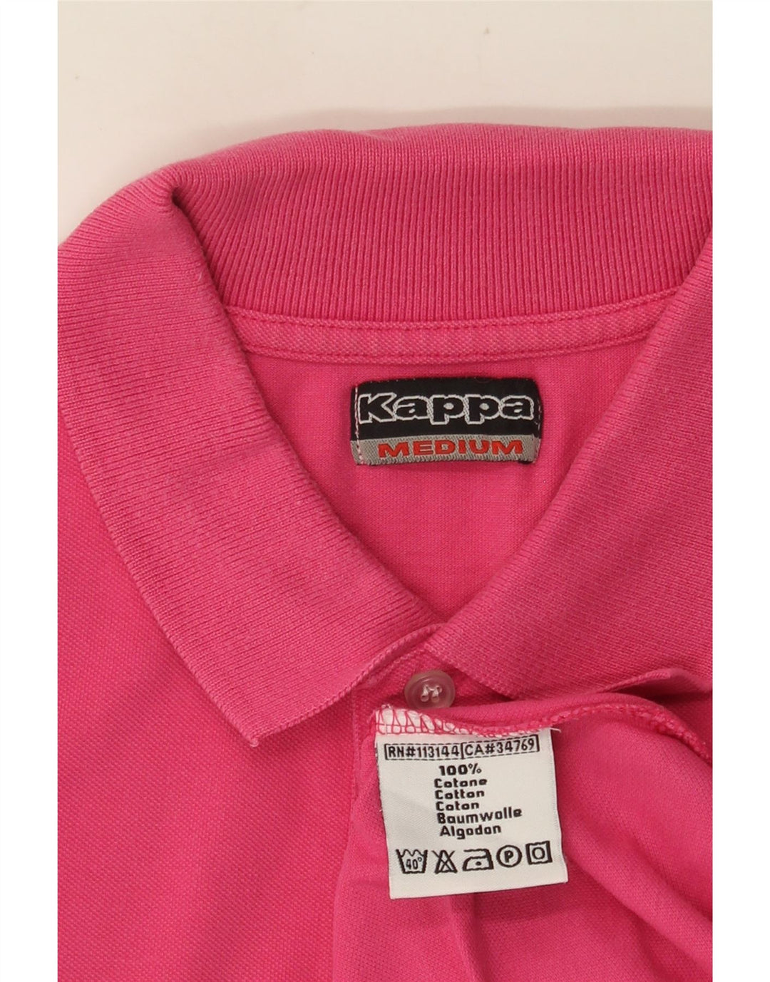 KAPPA Polo Homme Rose Moyen Coton