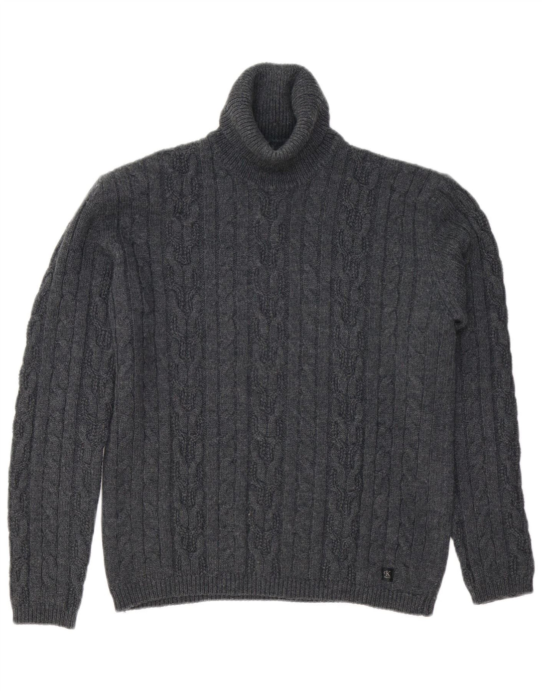 CALVIN KLEIN JEANS Pull surdimensionné à col roulé pour femme UK 18 XL Gris