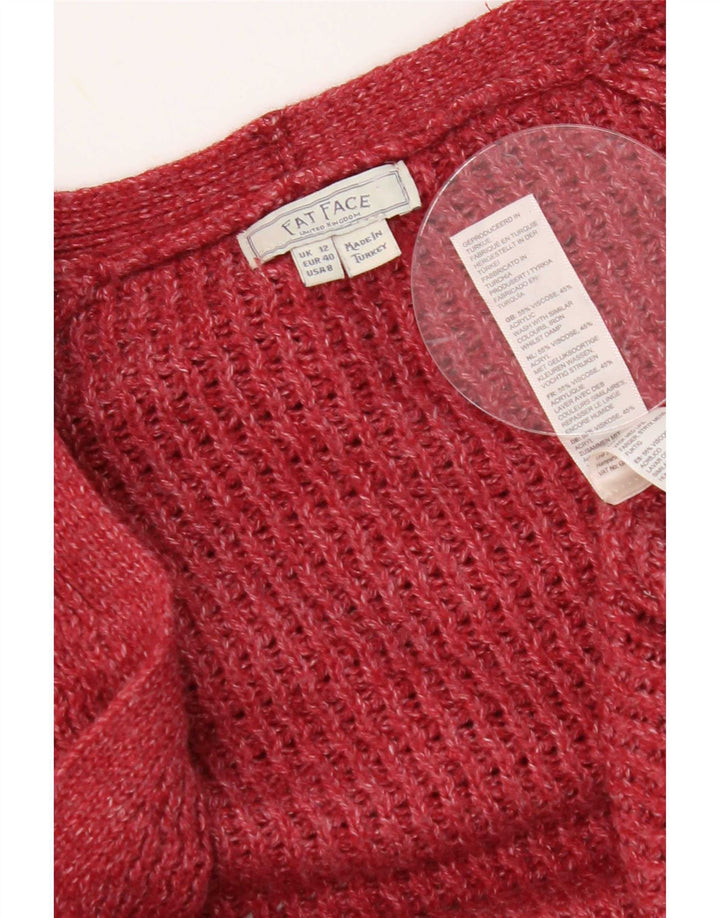Fat Face Cardigan ouvert surdimensionné pour femme UK 12 Viscose rouge moyen