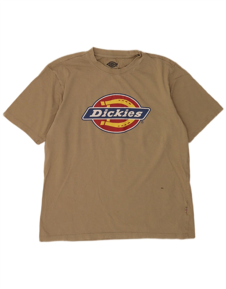 Dickies T-Shirt Graphique Homme Petit Beige Coton