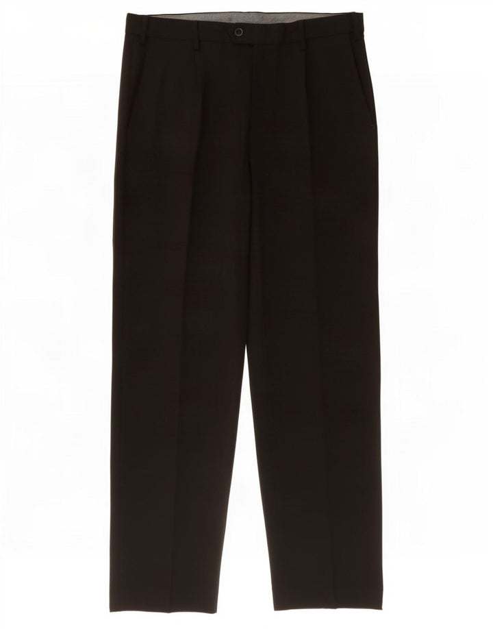 Marks & Spencer Pantalon de costume classique pour homme W36 L33 Noir Polyester