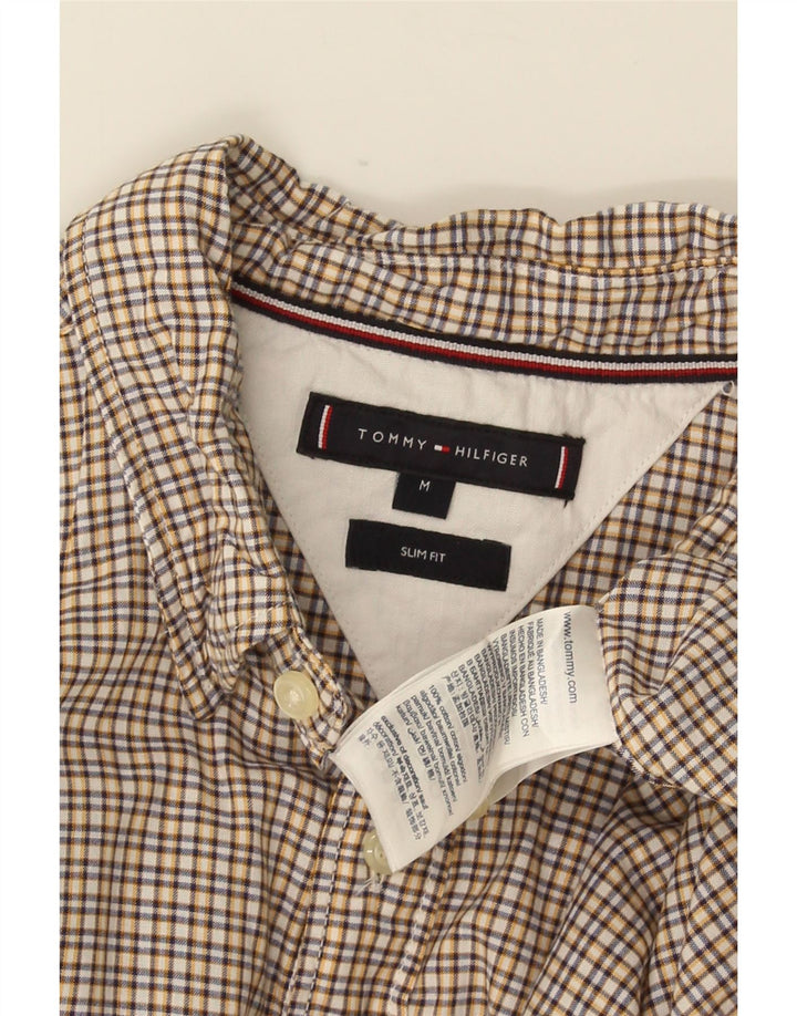 TOMMY HILFIGER Chemise Slim Fit Homme Jaune Moyen Vichy Coton