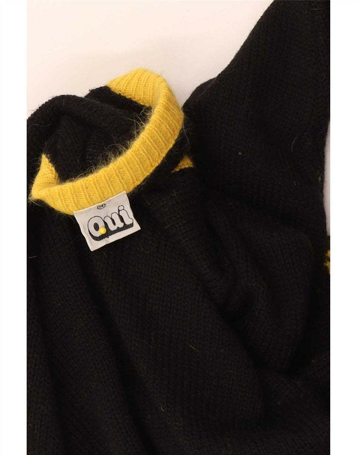 Oui Pull col en V pour femme UK 44 Medium Black Colourblock