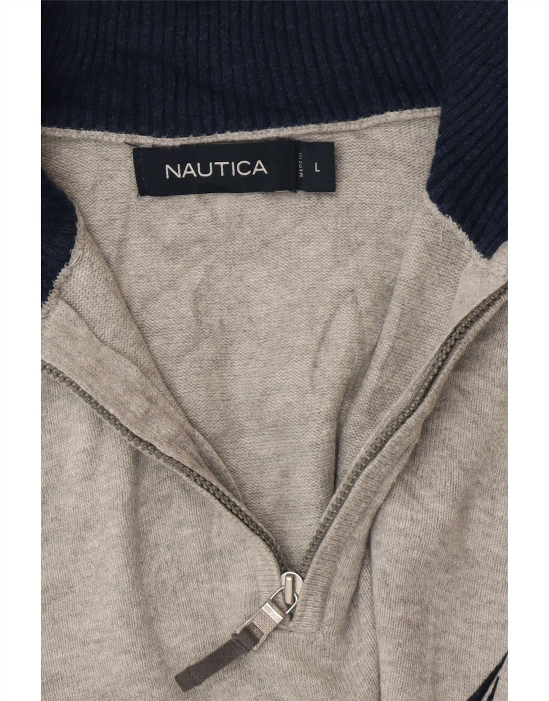 NAUTICA Pull à col zippé pour homme, grand gris