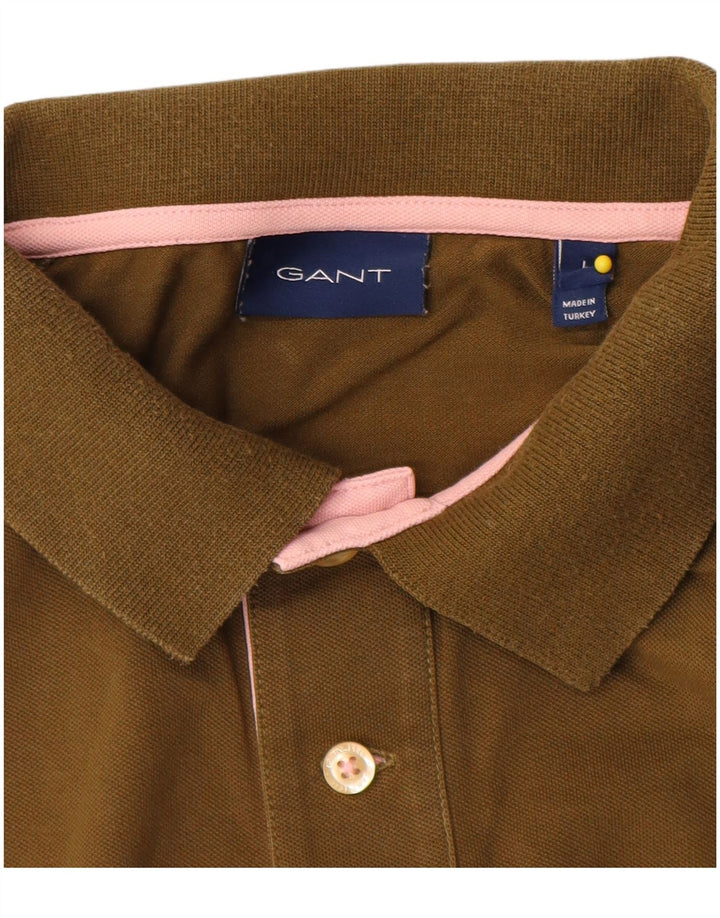 Gant Polo Homme Large Kaki Coton