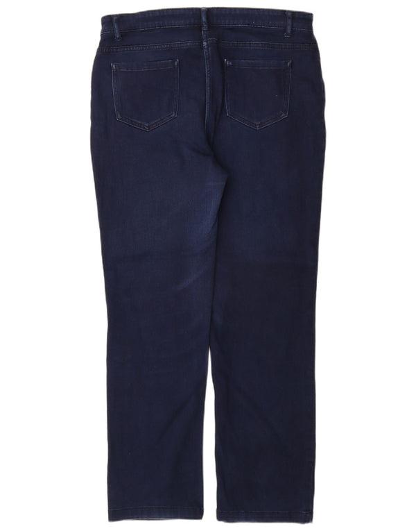 Marks & Spencer Jean droit pour femme UK 14 Large W32 L30 Bleu marine Coton
