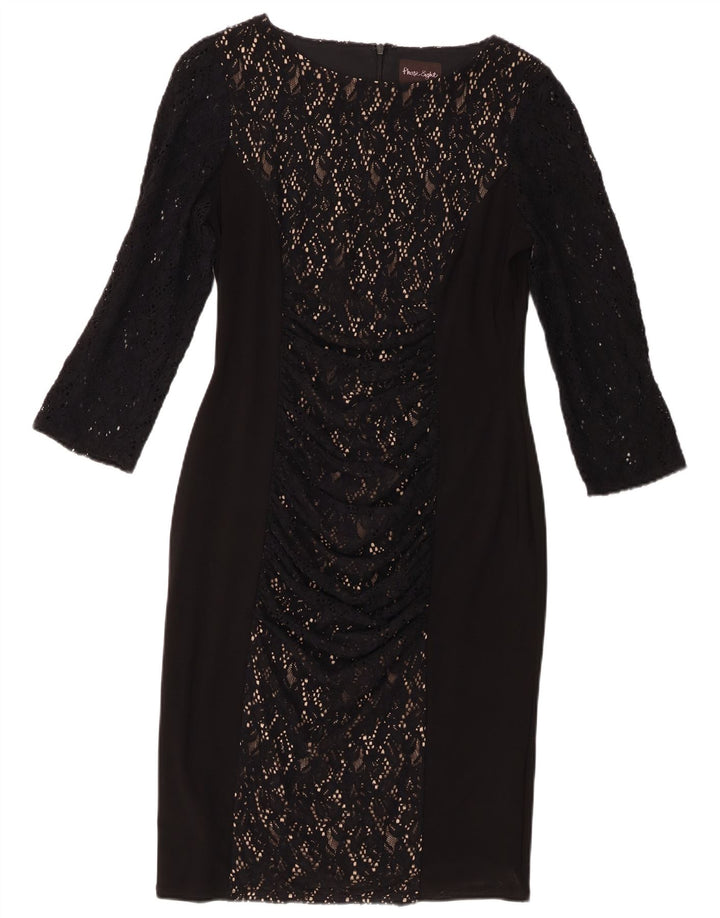 Phase Eight Robe fourreau à manches 3/4 pour femme UK 14 Medium Noir Floral