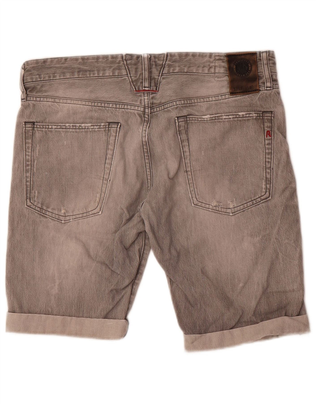 Replay Short En Jean Lenrick Femme W32 Gris Moyen Coton