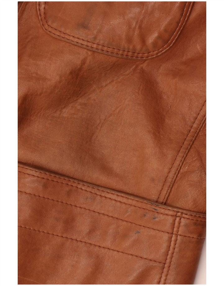 Renna Veste blazer en cuir à 2 boutons pour homme IT 46 Small Marron