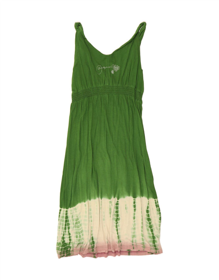 DESIGUAL Womens Sundress UK 12 Medium Green Colourblock Vintage Desigual and Second-Hand Desigual from Messina Hembry 