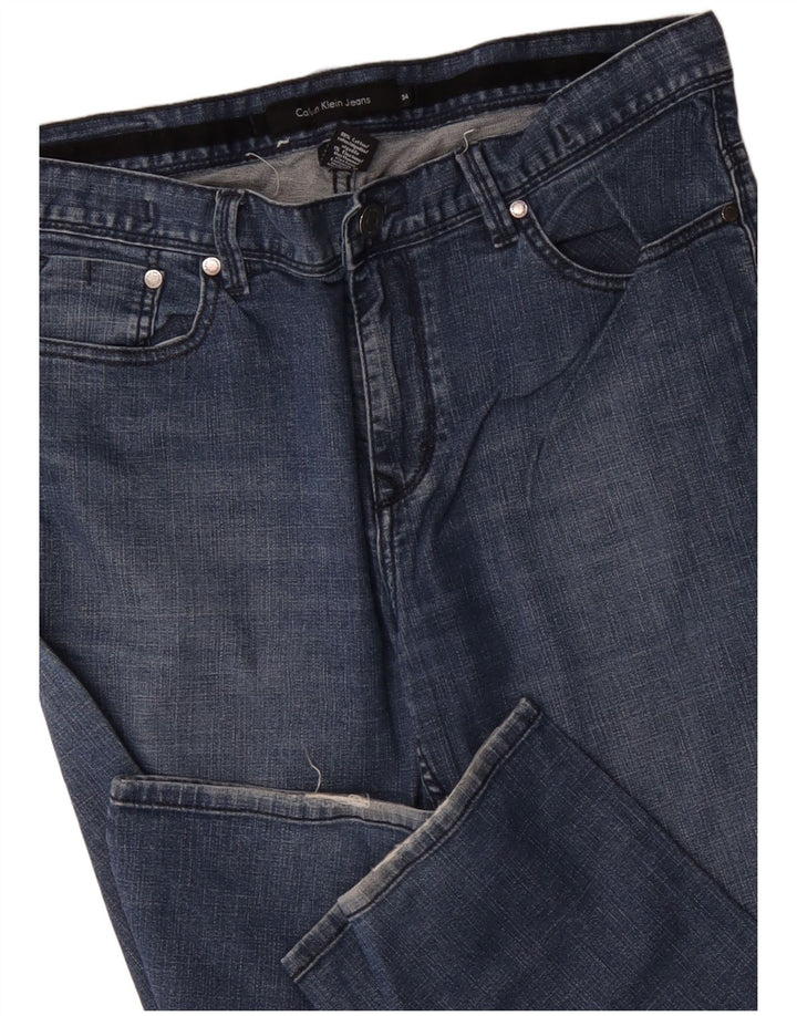 CALVIN KLEIN Jean droit homme W34 L30 bleu coton