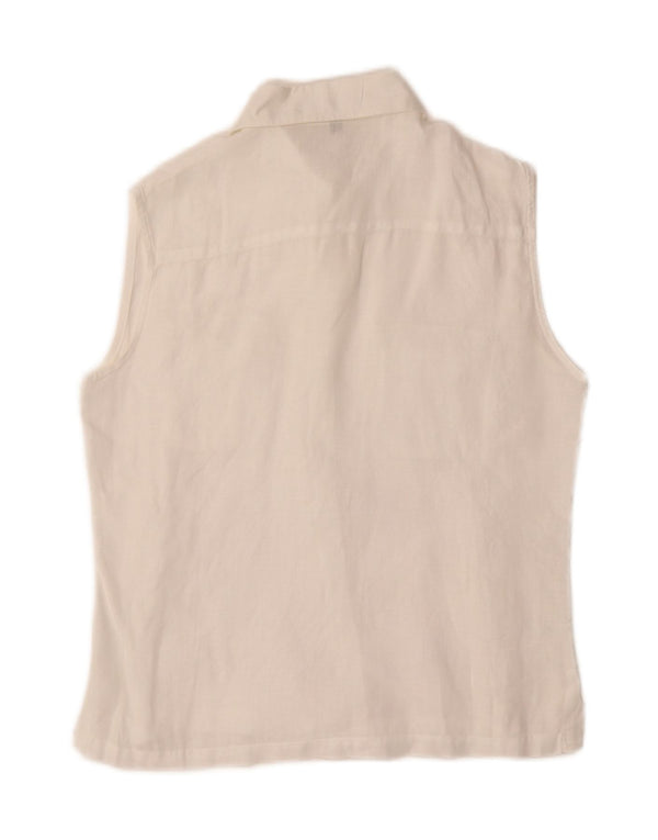 Best Company Chemisier sans manches pour femme IT 44 Blanc moyen