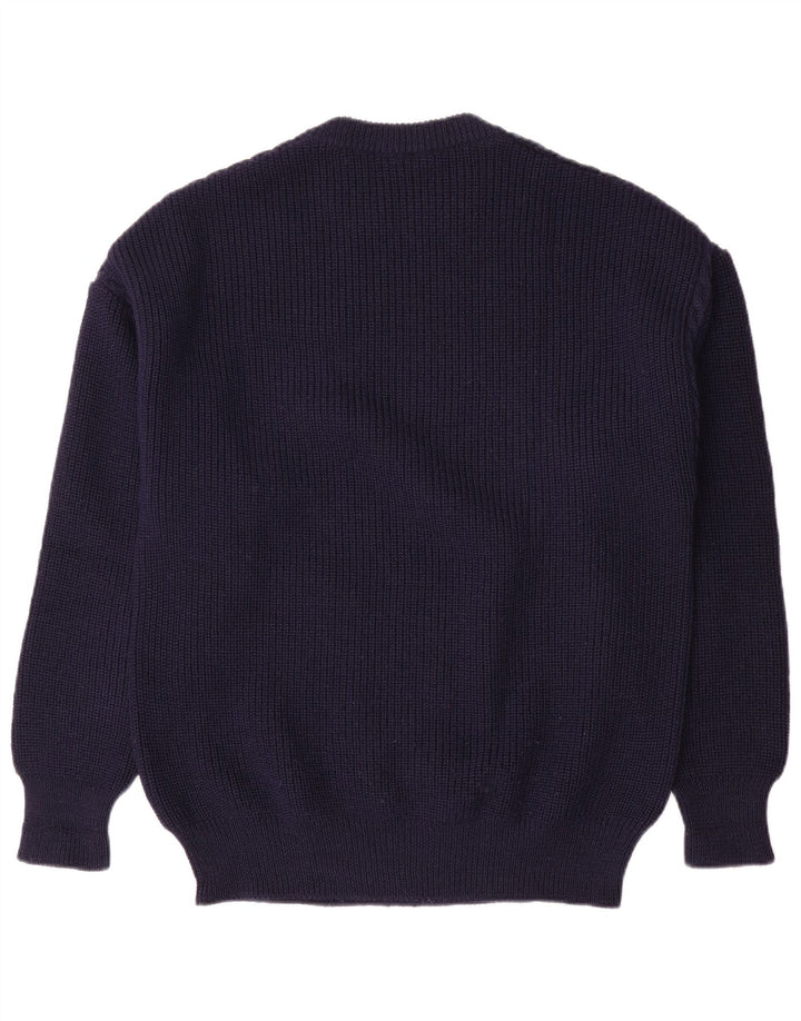 Ellesse Pull ras du cou pour homme IT 52 Large Bleu marine en laine