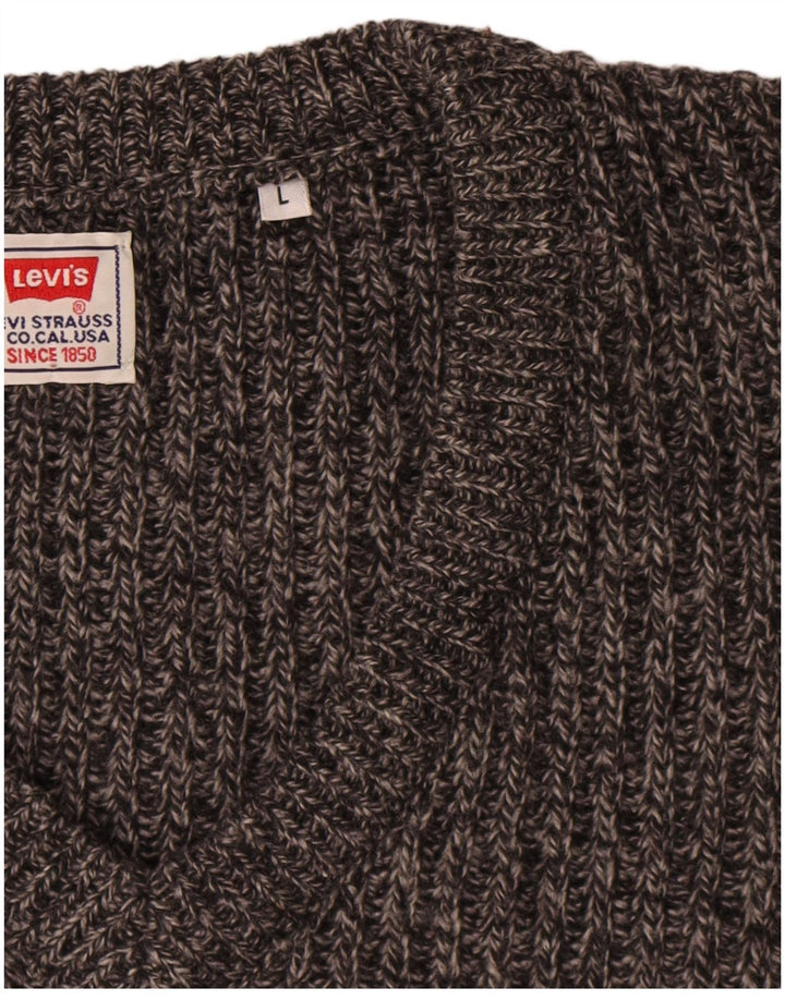 Levi's Pull Col V Homme Large Gris Laine Colorblock