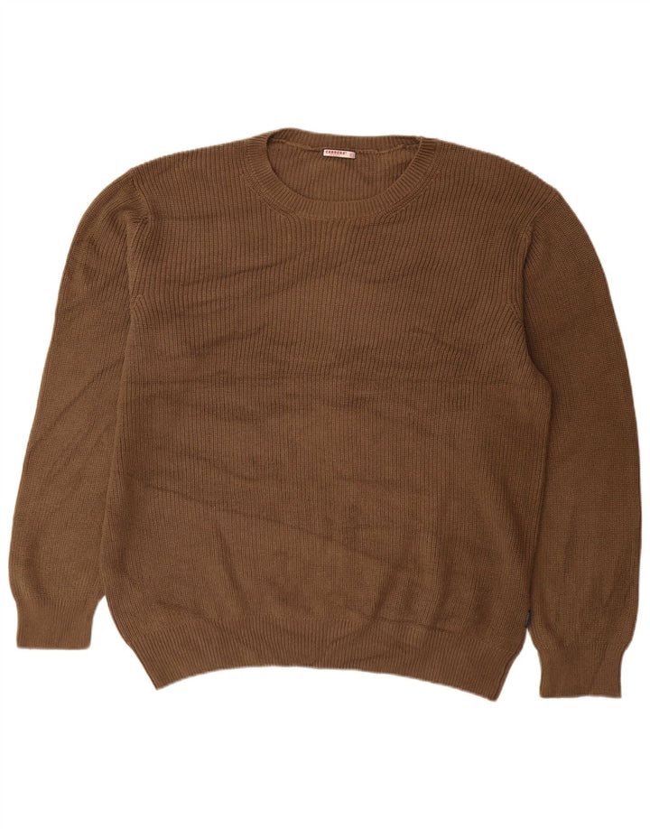 Carrera Pull à col rond pour homme 2XL en coton marron