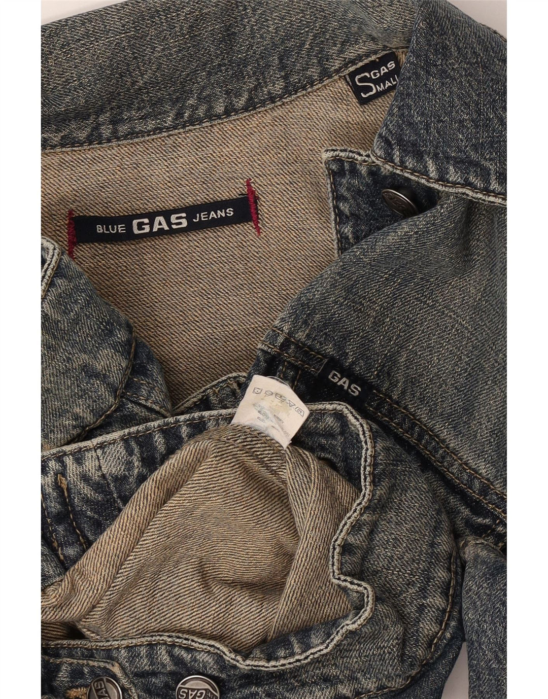 Gas Womens Crop Denim Veste UK 10 Petit Bleu Coton