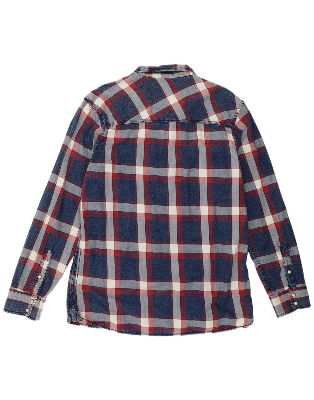 Tom Tompson Chemise cintrée pour homme 2XL en coton à carreaux bleu marine