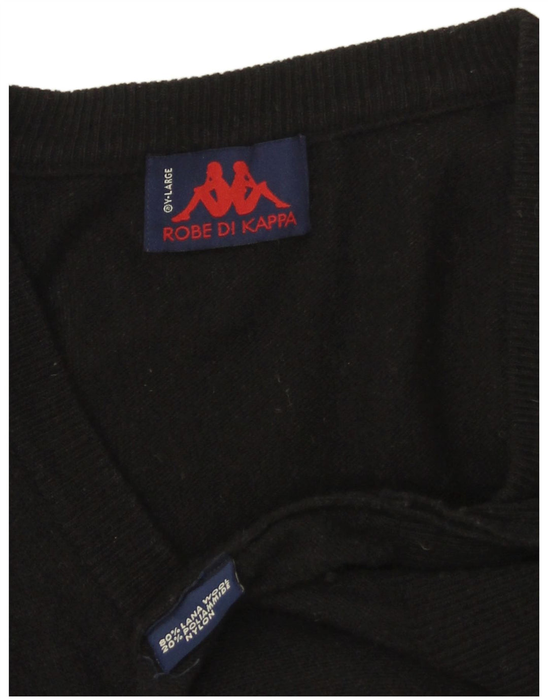 KAPPA Pull col V Homme XL Laine Noir