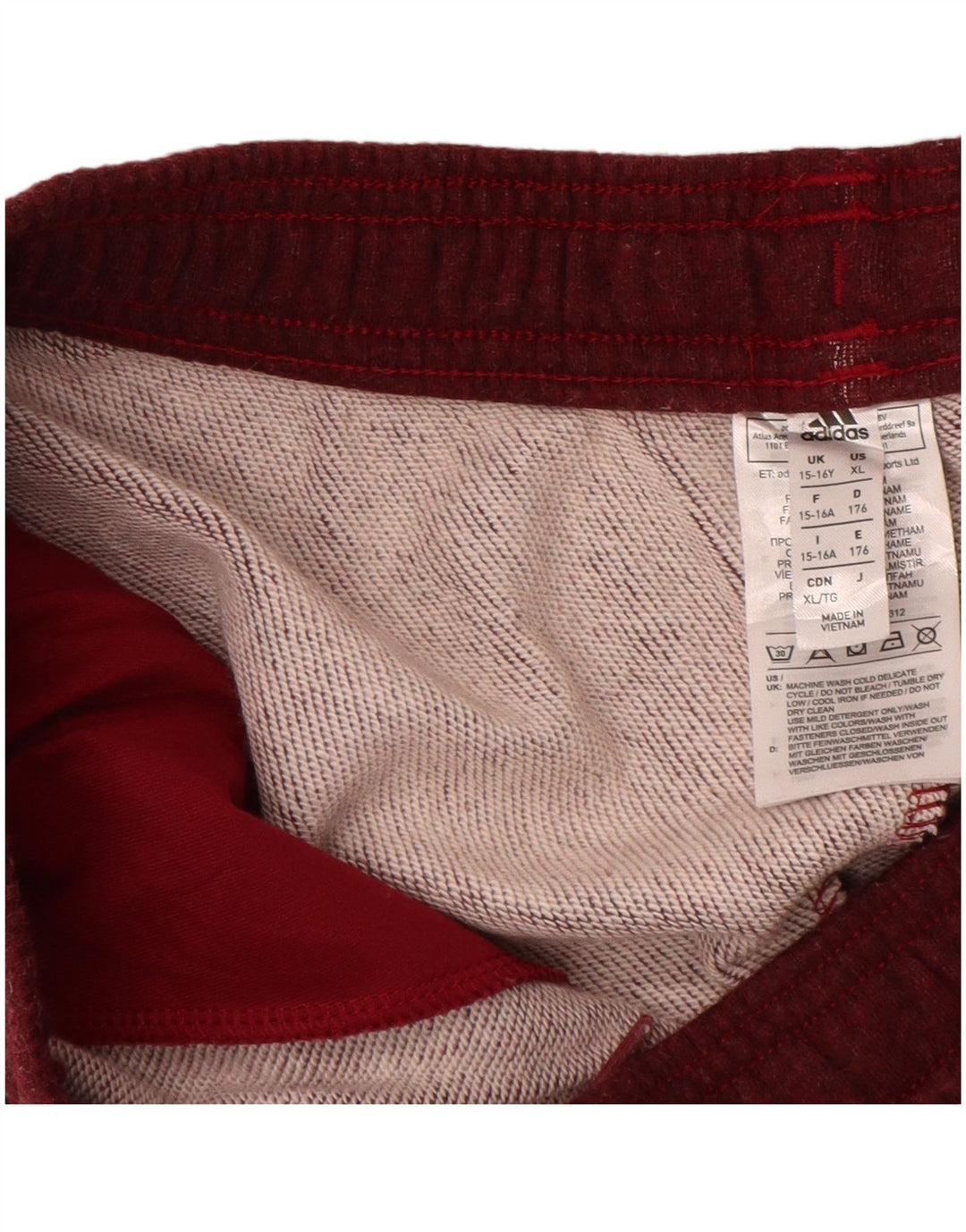 ADIDAS Pantalon de Survêtement Garçon 15-16 ans Bordeaux Coton