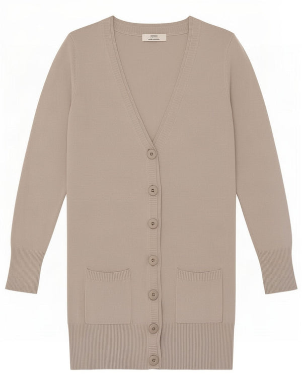 Marks & Spencer Pull cardigan long extensible pour femme UK 10 Petit Gris