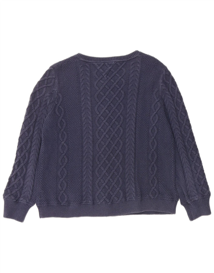 TOMMY HILFIGER Pull Cardigan Femme UK 14 Bleu Marine Moyen