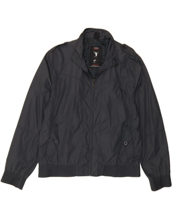 ZARA Mens Bomber Jacket UK 40 Large Grey Nylon Vintage Zara and Second-Hand Zara from Messina Hembry 