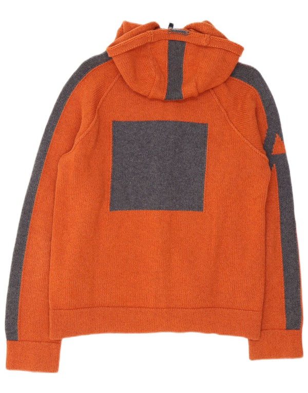 Armani Jeans Cardigan à capuche pour homme en laine color block orange moyen