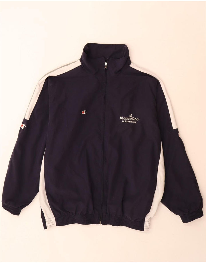 Champion Veste de Survêtement Homme Bleu Marine Moyen Polyester Colorblock