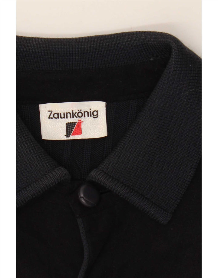 vintage Mens Cardigan Pull Moyen Bleu Marine Colorblock