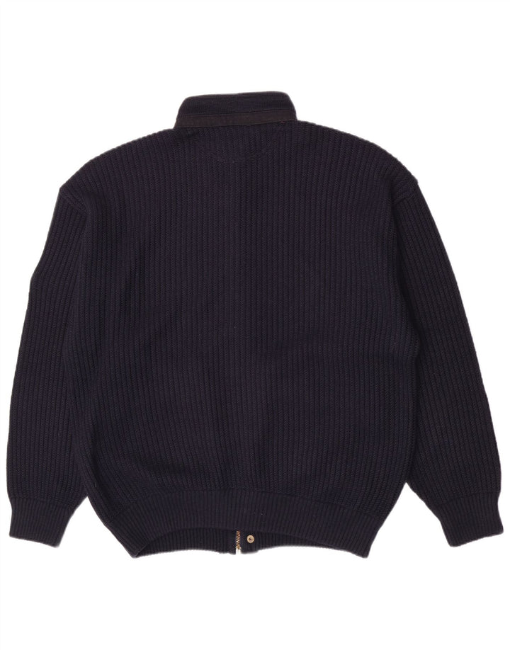 Loli Wolf Cardigan Homme Pull Large Bleu Marine Laine