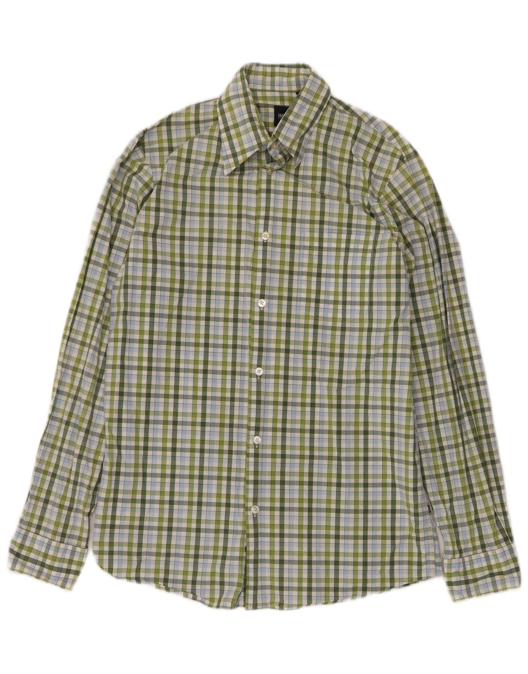 HUGO BOSS Chemise à petits carreaux en coton vert homme