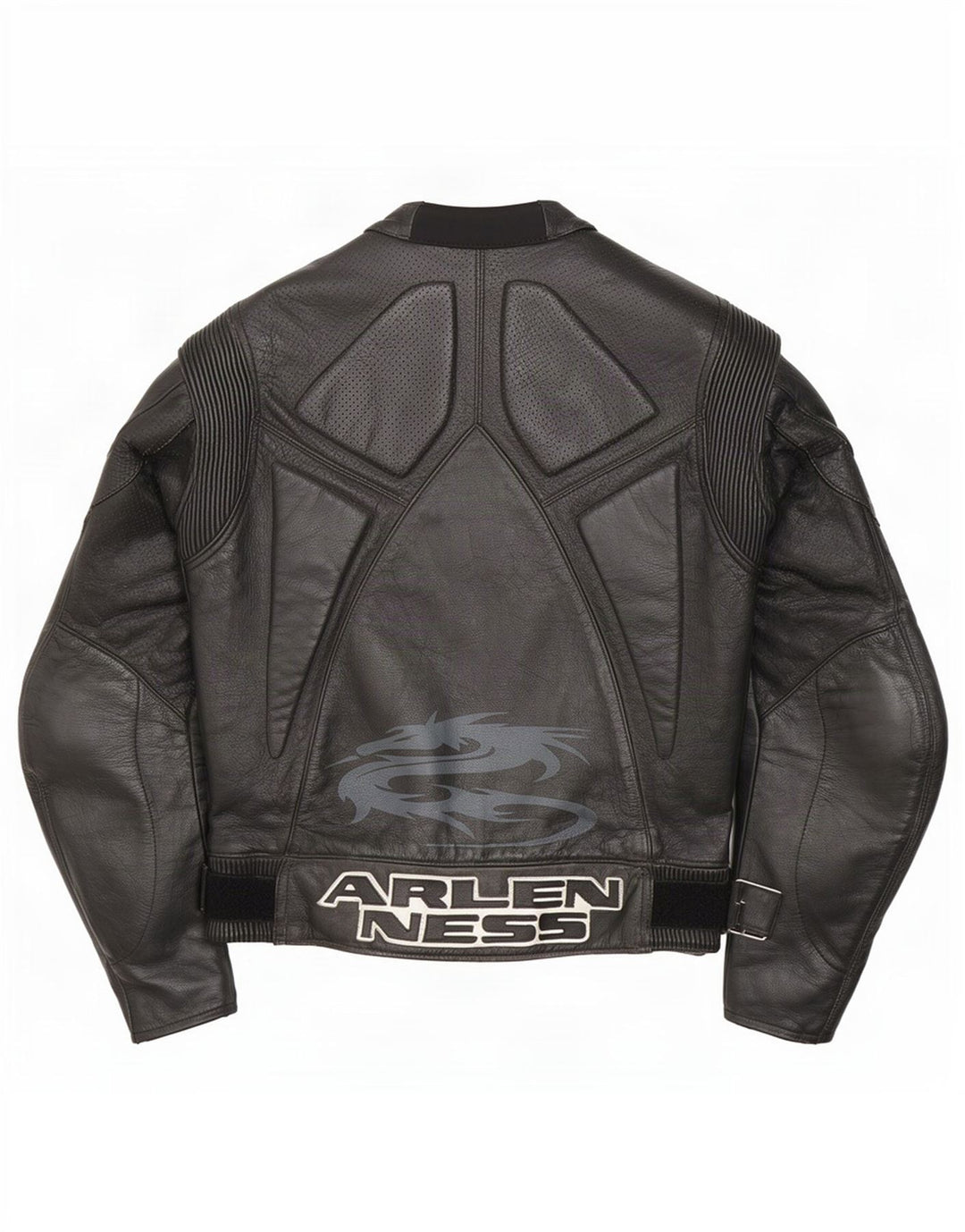 Arlen Ness Womens Motorstyle Graphic Racer Jacket Taille 42 Grand Noir