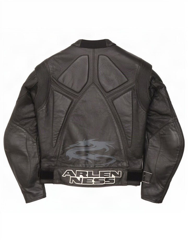 Arlen Ness Womens Motorstyle Graphic Racer Jacket Taille 42 Grand Noir